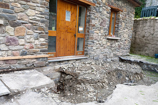The excavations for the porch and utility room